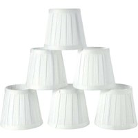 Ymyny - 6er Set Stoff-Lampenschirme für Decken- und Pendelleuchten, Aufsteck-Lampenschirme für Wand- und Nachttischleuchten (Reinweiß) mumu von YMYNY