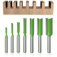 7-teiliger gerader Fräser mit 6-mm-Schaft, gerader Fräser, für Holz, Wolframkarbid-Holzbearbeitungswerkzeug, ein- und doppelschneidiger gerader von YMYNY