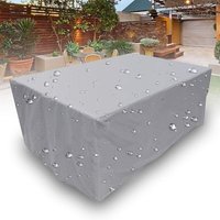 Abdeckung für rechteckige Gartenmöbel, 210D Oxford-Gewebe, wasserdicht, schneefest, UV-Schutz und staubdicht, für Gartentisch, grau, 140 x 140 x 90 Abdeckung für rechteckige Gartenmöbel, 210D Oxford-Gewebe, wasserdicht, schneefest, UV-Schutz und staubdicht, für Gartentisch, grau, 140 x 140 x 90 von YMYNY