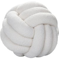Beiges Knotenkugelkissen, geknotetes Kugelkissen, ultraweiches, handgewebtes Lammsamt-Sofakissen, Haustierkissen, Sofakissen FLITI von YMYNY