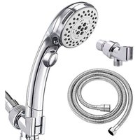 Ymyny - Chrom-Duschkopf mit Stopp-Taste, 5 Modi, Handbrause-Set, 1,5 Schlauch von YMYNY