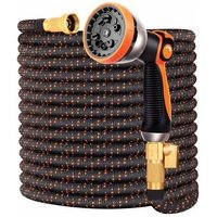 Ymyny - Crediri 30 m/100 Fuß ausziehbarer Gartenschlauch mit 10 Sprühmustern, passend für 1/2-Zoll- und 3/4-Zoll-Wasserhähne, Armaturen aus massivem Ymyny - Crediri 30 m/100 Fuß ausziehbarer Gartenschlauch mit 10 Sprühmustern, passend für 1/2-Zoll- und 3/4-Zoll-Wasserhähne, Armaturen aus massivem von YMYNY