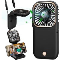Ymyny - Crediri Mini-USB-Ventilator, leiser Handventilator zum Aufhängen am Hals, wiederaufladbar über usb, 5000 mAh, mit 3 Geschwindigkeiten, von YMYNY