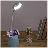 Crediri Schreibtischlampe, dimmbare LED-Schreibtischlampe, Augenschutz-Tischlampe für Kinder mit 3 Beleuchtungsmodi (blau) von YMYNY