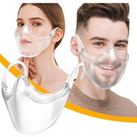 Crediri Waschbare und wiederverwendbare Gesichtsmaske aus durchsichtigem Kunststoff zum Schutz des Gesichts vor Nebel und Spritzern von YMYNY