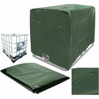 Crediri Wassertankabdeckung, 1000L IBC-Tank Schutzhülle, Staubdicht, UV-Schutz, Regenfest, 120 x 100 x 116 cm (Grün) von YMYNY