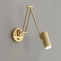 Einfache Wandleuchte im Industriestil, gold-schwarze Lesewandlampe, Wohnzimmerwandlampe mit einstellbarer Helligkeit mumu von YMYNY