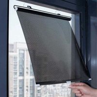 Einziehbare Verdunkelungsrollos, Sonnenschutzrollos mit Saugnapf für Fenster, wärmeisolierte Vorhänge für Zuhause/Büro, Schwarz-45×125cm-TREETALK von YMYNY