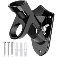 Fahnenmasthalter - Aluminium - 25 mm - mit Stecker - Nationalflaggenmasthalter - Schwarz - Fahnenmast zur Wandmontage Ymyny von YMYNY