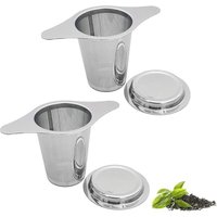 Feinmaschiges Teesieb für losen Tee – Teesieb aus Edelstahl – 2-teilig – für losen Tee – Extra feines Sieb YMYNY von YMYNY