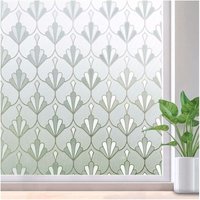 Fensterfolie, Sichtschutzfolie, wiederverwendbare, mattierte, blickdichte Folie, UV-Schutz, Hitzeschutz, Muschelblume (44,5 cm x 200 cm) FLITI von YMYNY
