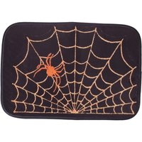 Halloween Dekorative Fußmatten Flanell Spinnennetz Ornament Badezimmermatte Türmatte Halloween Eingangsmatte YMYNY von YMYNY