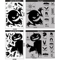 Halloween-Fensteraufkleber, 4 Bögen, Halloween-Aufkleber, Heimdekoration, Halloween-Party-Dekor, Tür, Fenster, Badezimmer, statische Aufkleber, YMYNY Halloween-Fensteraufkleber, 4 Bögen, Halloween-Aufkleber, Heimdekoration, Halloween-Party-Dekor, Tür, Fenster, Badezimmer, statische Aufkleber, YMYNY von YMYNY