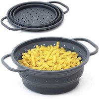 Hitzebeständiges, zusammenklappbares Sieb, Durchmesser 26 cm – zusammenklappbares Sieb, einziehbar, platzsparend, Seiher, Dampfgarer-Einsatz für von YMYNY