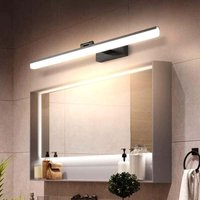 LED Badspiegelleuchte 50cm, 12W, IP44 wasserdichte Wandleuchte 180° drehbar, Moderne Spiegelleuchte, Warmweiß 3000K, Schwarz [Energieklasse F] MUMU von YMYNY