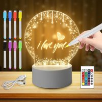 Ymyny - LED-Nachtlicht aus Acryl, kreative DIY-LED-Lampe mit Fernbedienung und löschbarem Stift, personalisiertes Baby-Nachtlicht, von YMYNY