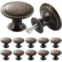 MUMU 12 Stück Vintage Schubladenknöpfe für Frisiertisch, Möbelgriffe mit Schrauben, Bronze von YMYNY