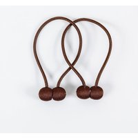 Magnetische Vorhang-Raffhalter, 2er-Pack – tiefes, kaffeebraunes Vorhangseil, geflochten mit starkem Magnet für Schlafzimmer, Wohnzimmer, Büro FLITI von YMYNY