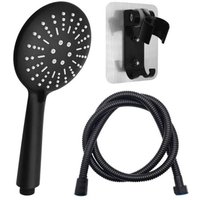 Ymyny - Mit 1,5m Schlauch und Brausehalter, Schwarzer Duschkopf, Handbrause, 3 Strahlarten, Wassersparender Duschkopf, Multifunktions-Duschkopf von YMYNY