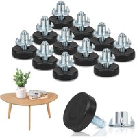 Ymyny - Möbelbein-Nivellierer mit 1/4-Zoll-Gewinde, 12 verstellbare Möbelbeine für Tisch-, Stuhl- und Hockerbeine (1/4-20 Zoll) von YMYNY