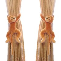 Paar Vorhang-Raffhalterhaken, Affen-Vorhangclips, Seil, Tier-Vorhangzubehörhalter, dekorativer Vorhanghalter für Kinderzimmer, Wohnzimmer, von YMYNY