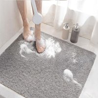 Ymyny - Rutschfeste Duschmatte, 60 x 60 cm, rutschfeste Badematte mit Abflussrohr, weiche Badematte, schnelltrocknend (graue Duschmatte, 60,60) mumu von YMYNY