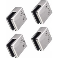 Stück (10–12 mm im Quadrat) Glasklemmen aus Edelstahl 304 – quadratischer Glashalter – verstellbarer flacher Glashalter für Treppengeländer – von YMYNY