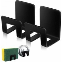 Stück schwarzer Schwammhalter für die Küchenspüle, hochwertiger wasserdichter Schwammhalter aus SUS304-Edelstahl für die Spüle – stark haftender, Stück schwarzer Schwammhalter für die Küchenspüle, hochwertiger wasserdichter Schwammhalter aus SUS304-Edelstahl für die Spüle – stark haftender, von YMYNY