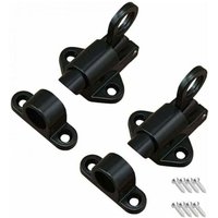 Stück schwarzer Türriegel, Federriegel, Türschnäpper, mit 8 Schrauben, geeignet für Türen und Fenster, Holztüren, Badezimmertüren, Schränke, von YMYNY
