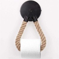 Ymyny - Toilettenpapierhalter, Handtuchhalter aus Hanfseil für Bad und Küche, Toilettenpapierhalter (Schwarz) mumu von YMYNY