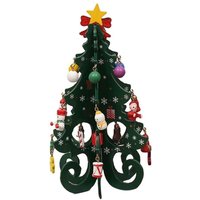 Traditioneller Tischweihnachtsbaum aus Holz – inklusive Miniatur-Weihnachtsdekoration, 19 cm hoch, YMYNY von YMYNY