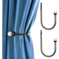 U-förmige Vorhang-Raffhalter, dekorative Wandhaken mit Schrauben, Schwarz, 2 Stück - Ymyny U-förmige Vorhang-Raffhalter, dekorative Wandhaken mit Schrauben, Schwarz, 2 Stück - Ymyny von YMYNY