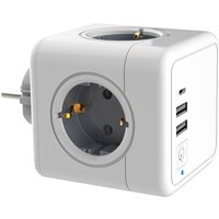 Ymyny - USB-Steckdosenleiste, 4-fach-Wand-Steckdosenwürfel mit 2 USB-Netzadaptern, 1 Typ-C-Netzadapter, 7-in-1-USB-Steckdosenleiste mit Schalter von YMYNY