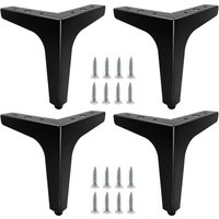 Ulisem 4er-Set 15 cm schwarze Möbelbeine aus Metall, langlebige Sofafüße, Couchtischbeine, Tischbeinerhöhung. Ermöglicht das Aufstellen oder Ersetzen von YMYNY