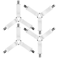 YMYNY Spannbettlakenverschlüsse, dreieckig, elastisch, verstellbar, für Bettwäsche, Bettlaken, Bügeleisen, Bezug, Matratze, Sofa, 4 Stück von YMYNY