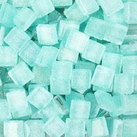 Ulisem1kg Glasmosaikfliesen Quadratische Glasmosaik Glasstücke zum Basteln Dekorieren 1x1cm (Wasserblau) von YMYNY