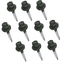 Ymyny - UlisemC57210 – Set mit 10 selbstbohrenden Metallschrauben auf Holz Ø4,8 x 35 mm + EPDM-Dichtscheibe – lackiert in Anthrazitgrau ral 7016 – Ymyny - UlisemC57210 – Set mit 10 selbstbohrenden Metallschrauben auf Holz Ø4,8 x 35 mm + EPDM-Dichtscheibe – lackiert in Anthrazitgrau ral 7016 – von YMYNY