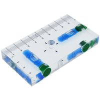 Ymyny - UlisemMultifunktionale transparente T-förmige Wasserwaage mit Magnet, 95 x 51 x 13 mm (blau) von YMYNY