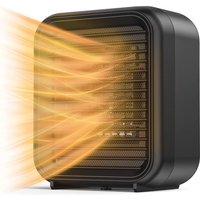 Victop 800W Mini-Keramikheizung, Elektroheizung, 2 Leistungsstufen, Mini-Elektro-Heizlüfter mit Heißwind-Überhitzungs- und Kippschutz (Schwarz) YMYNY von YMYNY