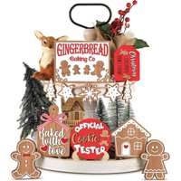 Weihnachtsdekorationen mit gestuften Tabletts, Tischdekorationen, Weihnachtsparty-Dekorationen (12 Stück) YMYNY von YMYNY