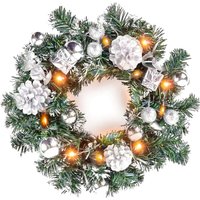 Weihnachtskranz-Girlande für die Haustür, 40 cm lange Lichterkette mit batteriebetriebener Lichterkette für Weihnachtswand, Fenster, Treppe, Auto, Weihnachtskranz-Girlande für die Haustür, 40 cm lange Lichterkette mit batteriebetriebener Lichterkette für Weihnachtswand, Fenster, Treppe, Auto, von YMYNY