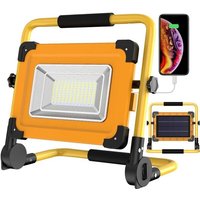 100 w wiederaufladbarer Solar-LED-Baustrahler, 120 LED-Arbeitsleuchte, 12000 mAh wasserdichter Akku, USB-Powerbank für Autoreparatur, Garage, Camping von YMYNY
