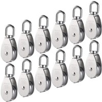Ymyny - 12 Stück M15 304 Edelstahl Einzelflaschenzug 15 mm Einzelflaschenzug Rolle Schwenkhaken Krankabel Drahtseil Glatte Tragkraft 77lbs/35kg Ymyny - 12 Stück M15 304 Edelstahl Einzelflaschenzug 15 mm Einzelflaschenzug Rolle Schwenkhaken Krankabel Drahtseil Glatte Tragkraft 77lbs/35kg von YMYNY