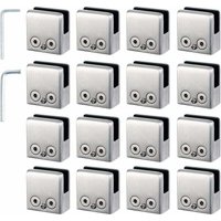 YMYNY 16 Stück Glasklemmen, 8–10 mm, Glashalter aus Edelstahl, Klemmen stoppen 8–10 mm quadratisches Glas für Treppengeländer YMYNY 16 Stück Glasklemmen, 8–10 mm, Glashalter aus Edelstahl, Klemmen stoppen 8–10 mm quadratisches Glas für Treppengeländer von YMYNY