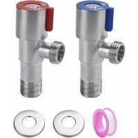 YMYNY 2 Stück 304 Edelstahl-Wasserhahn-Eckventil, Metall-Eckventil, Universal-Eckventil mit wasserdichtem Klebeband für Waschbecken-Wasserhahn, von YMYNY