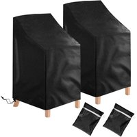 YMYNY 2er-Set Gartenstuhlhussen – wasserdicht, winddicht, UV-beständig – Oxford-Polyester – stapelbare Stuhlhussen – passend für bis zu 6 Stühle von YMYNY