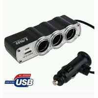 3-fach Steckdosenleiste mit 12/24 Volt usb Zigarettenanzünder fürs Auto - - Ymyny von YMYNY