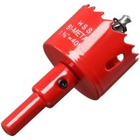 40 mm Bimetall-Lochsäge, M42 hss Bimetall-Lochsäge mit robustem Zentrierbohrer, Bohrer für Eisen, Aluminium, Holz, Trockenbau, Rohr, Faserplatten/Rot 40 mm Bimetall-Lochsäge, M42 hss Bimetall-Lochsäge mit robustem Zentrierbohrer, Bohrer für Eisen, Aluminium, Holz, Trockenbau, Rohr, Faserplatten/Rot von YMYNY