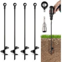 YMYNY 4er-Pack Trampolin-Bodenanker, Spiral-Bodenanker für Trampoline, Camping, Schuppen, Überdachungen, Metall-Trampolin-Anker-Kit, stark von YMYNY