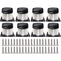 8 Stück Arbeitsplatte Bar tv Schreibtisch Tischbeine Möbelfuß Höhenverstellbar Runde Stahlrohrfüße Schrank Füße Bücherregal Füße TV-Schrank von YMYNY